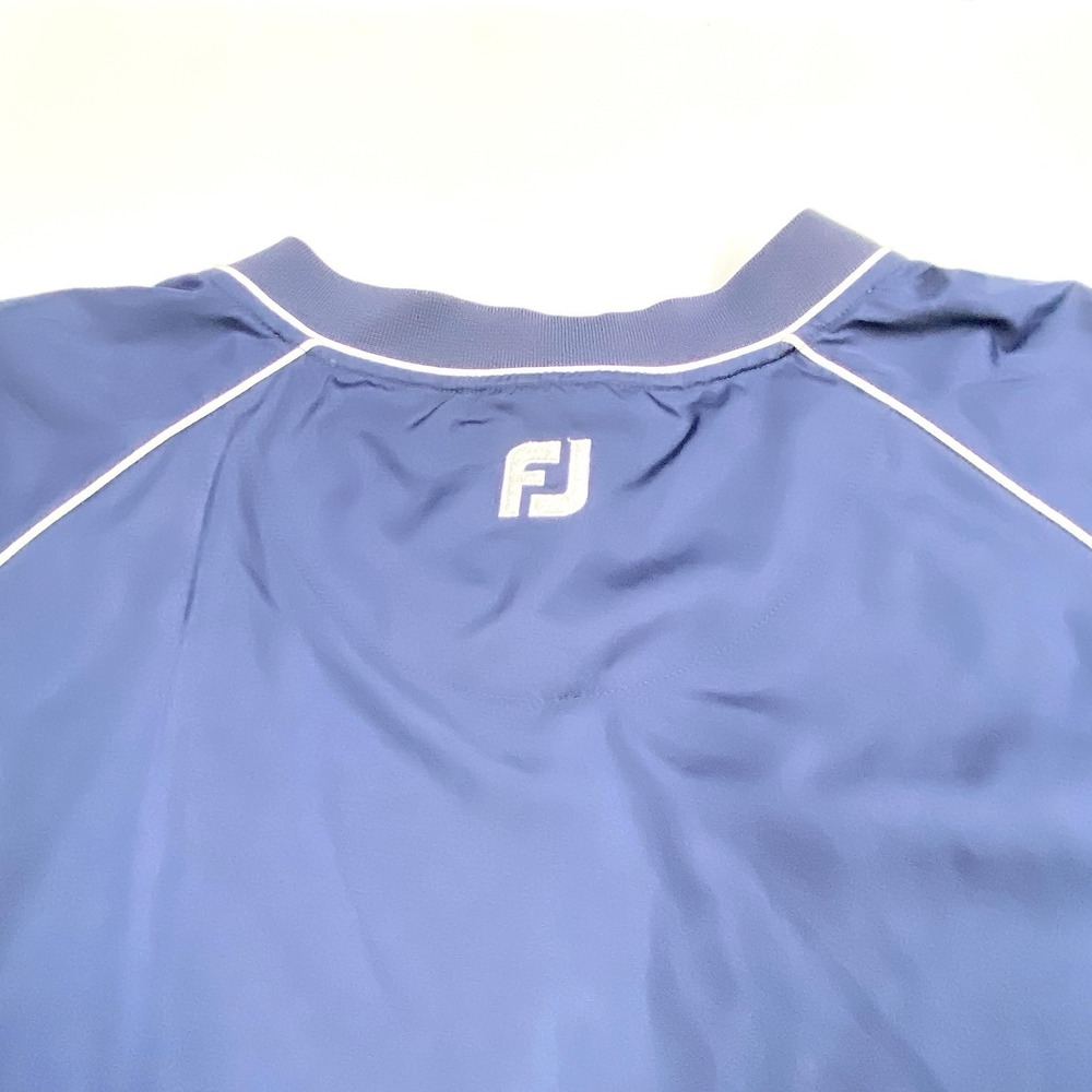 FootJoy Golf Shirt Mens XL Navy V Neck Short Sleeve Cover Up Windbreaker - Picture 9 of 9